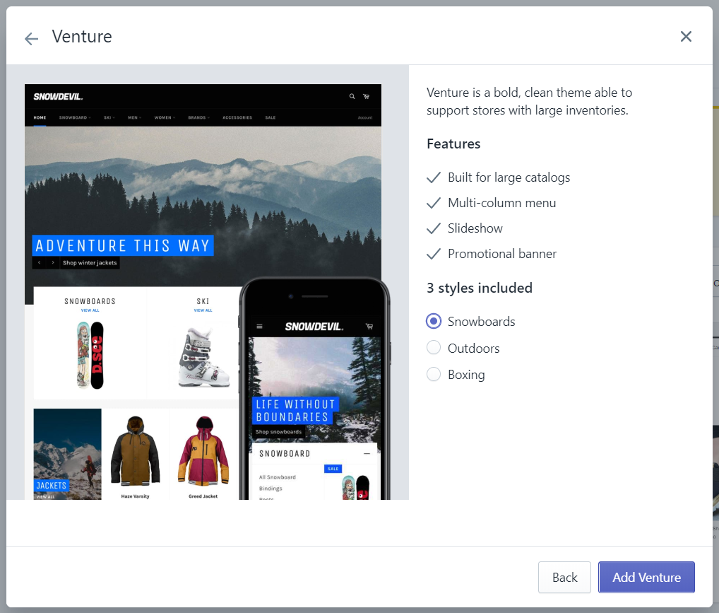 How to add a free theme from the Shopify admin on Desktop4