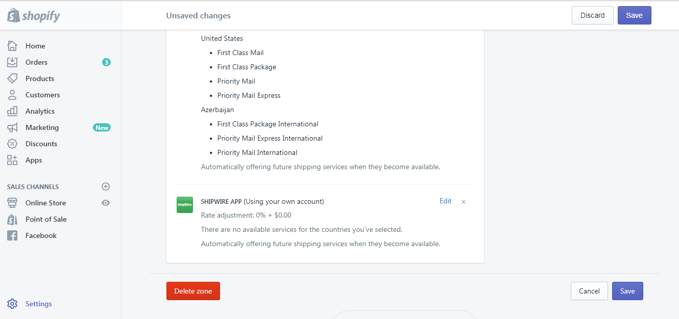 how to create a new shipping zone on Shopify on Desktop 7